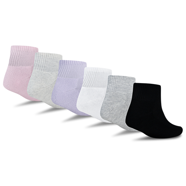 Jordan Everyday Essentials 6 Pack Quarter Socks - Girls' Grade School - White/Purple/Pink Foam - Image 2