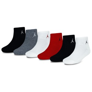 Jordan Everyday Essentials 6 Pack Quarter Socks - Boys' Grade School - Gym Red/Black/White