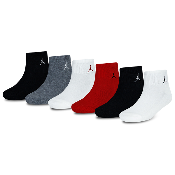 Jordan Everyday Essentials 6 Pack Quarter Socks - Boys' Grade School - Gym Red/Black/White