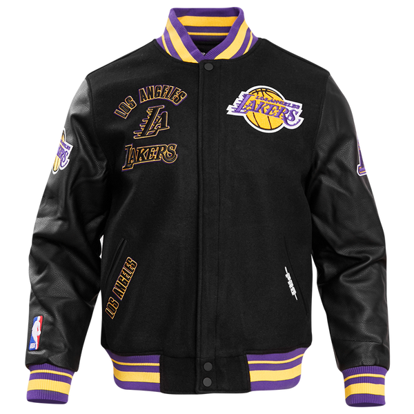 Pro Standard Los Angeles Lakers Retro Classic Varsity Jacket - Men's - Black/Purple/Yellow