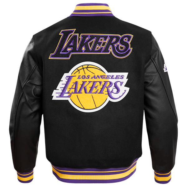 Pro Standard Los Angeles Lakers Retro Classic Varsity Jacket - Men's - Black/Purple/Yellow - Image 2