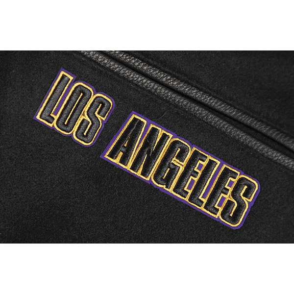 Pro Standard Los Angeles Lakers Retro Classic Varsity Jacket - Men's - Black/Purple/Yellow - Image 9