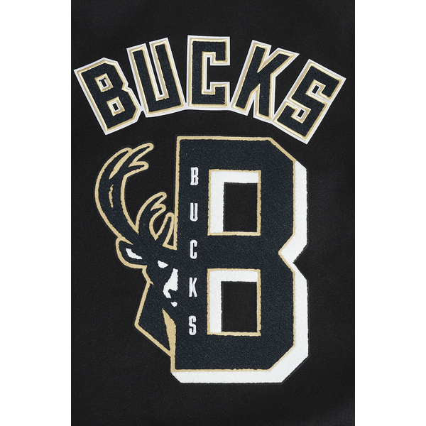 Pro Standard Milwaukee Bucks Mash Up Rib Wool Varsity Jacket - Men's - Black - Image 11