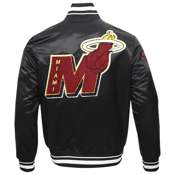 Pro Standard Miami Heat Mash Up Rib Satin Jacket - Men's - Black - Image 2