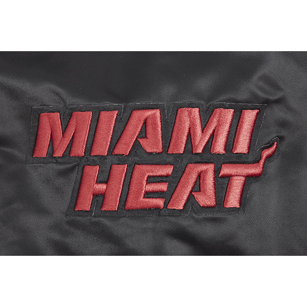 Pro Standard Miami Heat Mash Up Rib Satin Jacket - Men's - Black - Image 7
