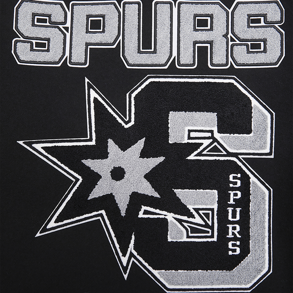 Pro Standard San Antonio Spurs Mash Up Wool Varsity Jacket - Men's - Black/Gray - Image 6