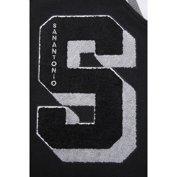 Pro Standard San Antonio Spurs Mash Up Wool Varsity Jacket - Men's - Black/Gray - Image 8