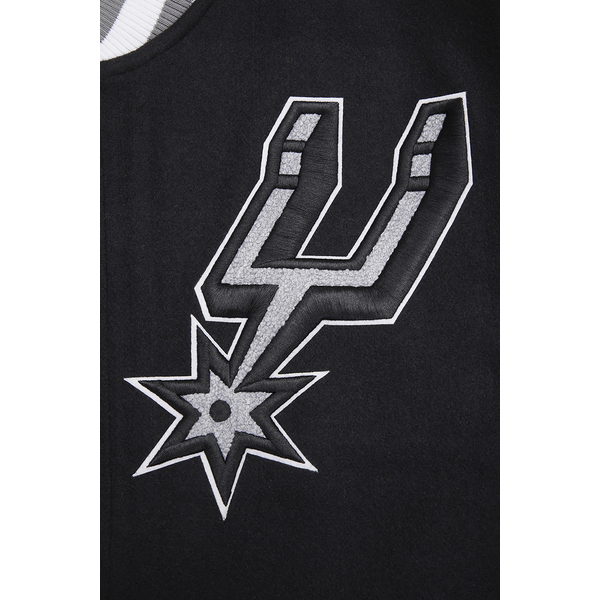 Pro Standard San Antonio Spurs Mash Up Wool Varsity Jacket - Men's - Black/Gray - Image 9