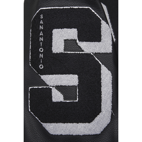 Pro Standard San Antonio Spurs Mash Up Wool Varsity Jacket - Men's - Black/Gray - Image 10