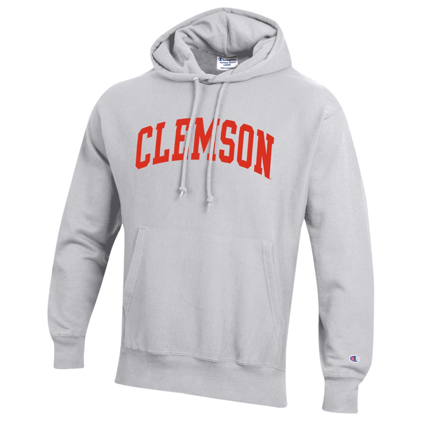 Champion NCAA Reverse Weave Wordmark Hoodie - Men's - Silver Gray