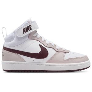 Nike Court Borough Mid 2 - Boys' Grade School - White/Burgundy Crush/Platinum Violet