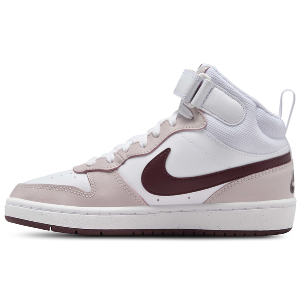 Nike Court Borough Mid 2 - Boys' Grade School - White/Burgundy Crush/Platinum Violet - Image 2