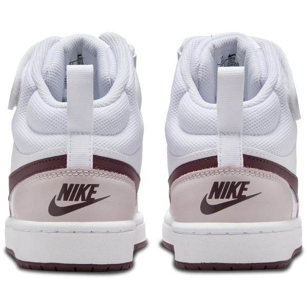 Nike Court Borough Mid 2 - Boys' Grade School - White/Burgundy Crush/Platinum Violet - Image 3