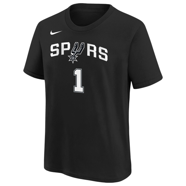 Nike Victor Wembanyama Spurs Short Sleeve T-Shirt - Boys' Grade School - Black - Image 2