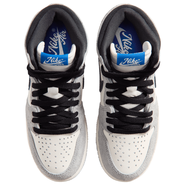 Jordan Retro 1 High OG - Boys' Grade School - Cool Grey/Black/Game Royal - Image 4
