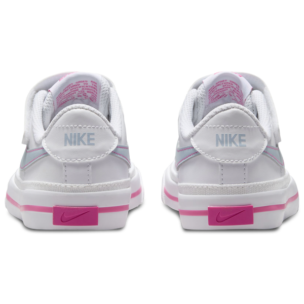 Nike Court Legacy - Boys' Preschool - White/Pinksicle/Light Armory Blue - Image 3