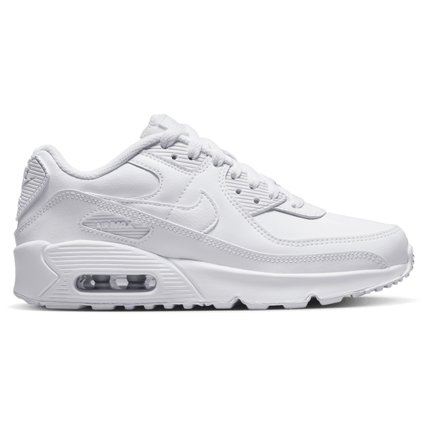 Nike Air Max 90 - Boys' Grade School - White/White/Metallic Silver