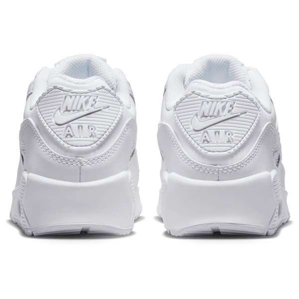 Nike Air Max 90 - Boys' Grade School - White/White/Metallic Silver - Image 3