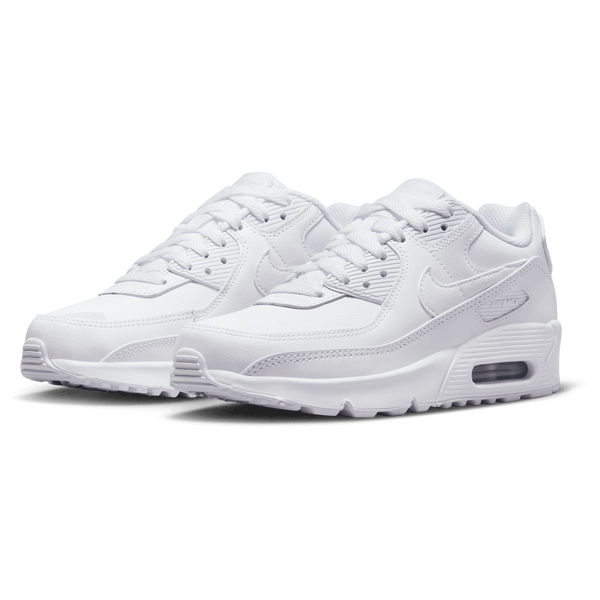 Nike Air Max 90 - Boys' Grade School - White/White/Metallic Silver - Image 6
