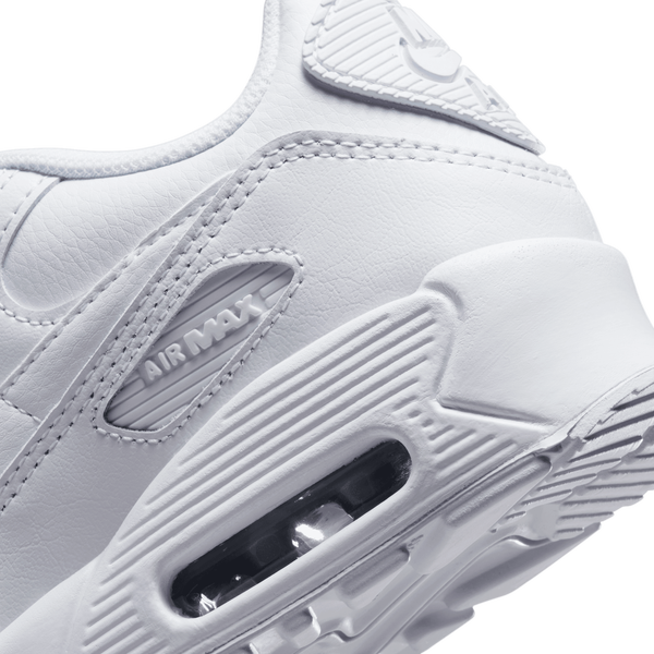 Nike Air Max 90 - Boys' Grade School - White/White/Metallic Silver - Image 8