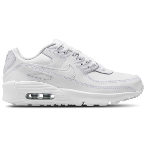 Nike Air Max 90 - Boys' Grade School - White/White/Metallic Silver