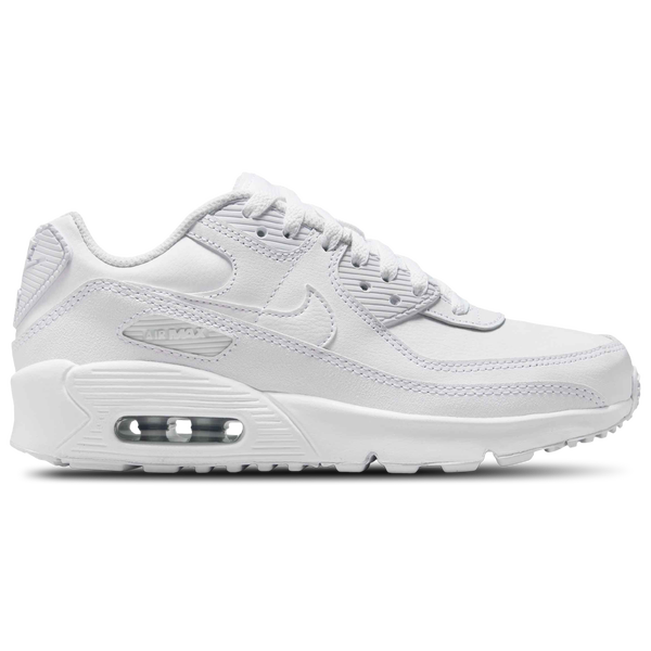 Nike Air Max 90 - Boys' Grade School - White/White/Metallic Silver