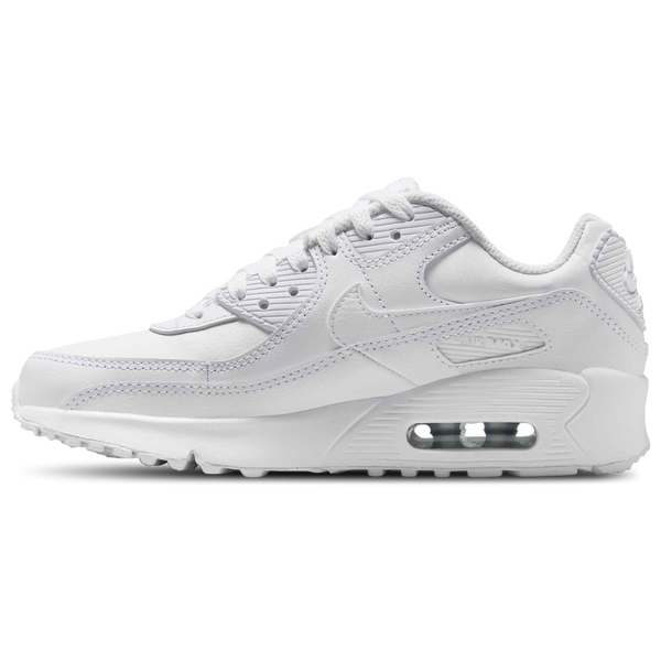 Nike Air Max 90 - Boys' Grade School - White/White/Metallic Silver - Image 2
