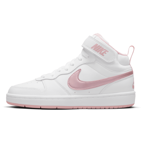 Nike Court Borough Mid 2 - Boys' Grade School - White/Pink Glaze - Image 2