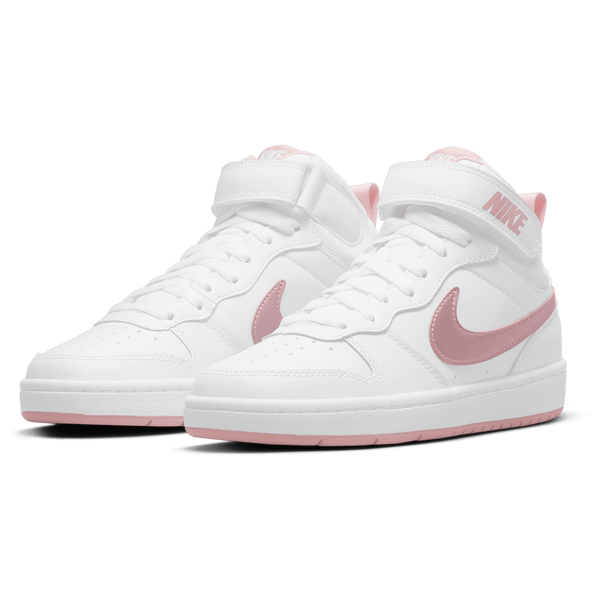 Nike Court Borough Mid 2 - Boys' Grade School - White/Pink Glaze - Image 6