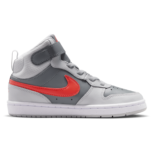 Nike Court Borough Mid 2 - Boys' Preschool - Smoke Grey/Picante Red/Grey Fog