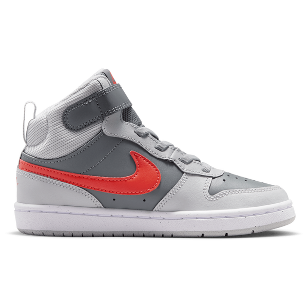 Nike Court Borough Mid 2 - Boys' Preschool - Smoke Grey/Picante Red/Grey Fog