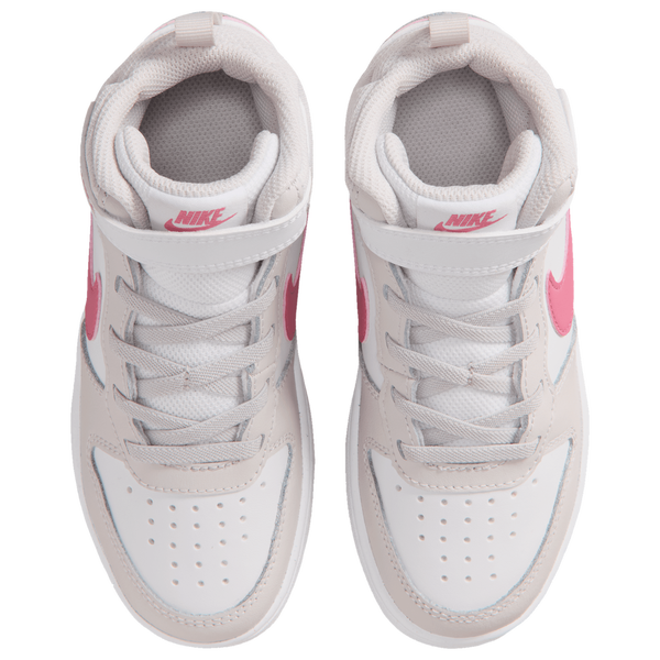 Nike Court Borough Mid 2 - Boys' Preschool - Vast Grey/Peony/White - Image 4