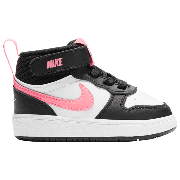 Nike Court Borough Mid 2 - Boys' Toddler - Black/White/Sunset Pulse - Image 2