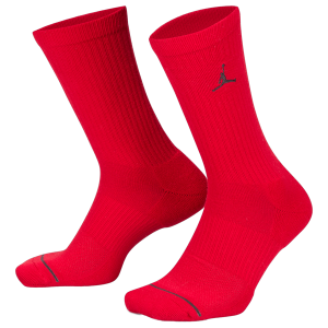 Jordan Every Day Cushioned Crew 3 Pack Socks - Men's - White/Black/Red