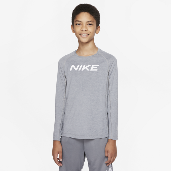 Nike Dri-Fit Long Sleeve Top - Boys' Grade School - Carbon Heather