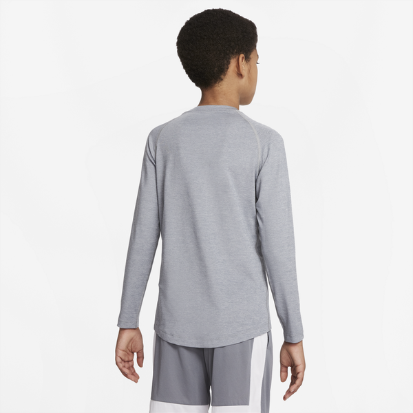 Nike Dri-Fit Long Sleeve Top - Boys' Grade School - Carbon Heather - Image 2