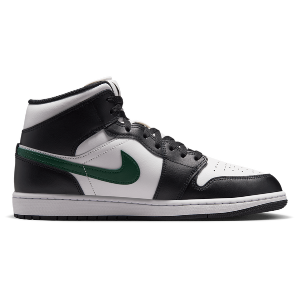 Jordan AJ 1 Mid - Men's - Black/Summit White/Gorge Green
