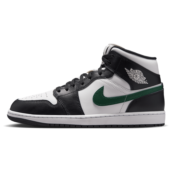 Jordan AJ 1 Mid - Men's - Black/Summit White/Gorge Green - Image 2