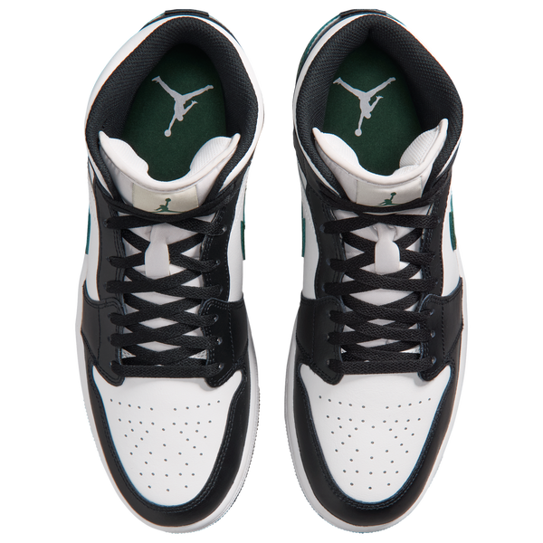 Jordan AJ 1 Mid - Men's - Black/Summit White/Gorge Green - Image 4