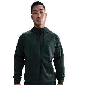 Nike Therma Fleece Full-Zip Hoodie - Men's - Black/Seaweed/Seaweed