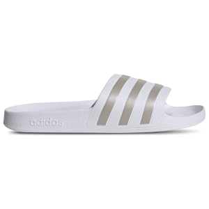 adidas Adilette Aqua Slides - Men's - Ftwr White/Ftwr White/Platin Met