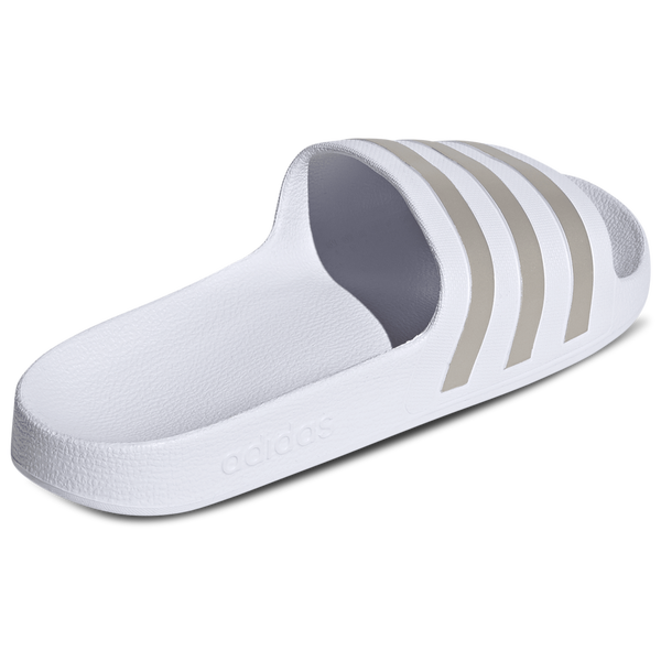 adidas Adilette Aqua Slides - Men's - Ftwr White/Ftwr White/Platin Met - Image 3