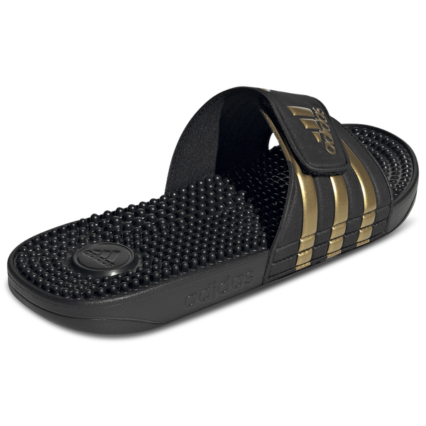 adidas Adissage Slides - Men's - Core Black/Gold Metallic/Core Black - Image 4