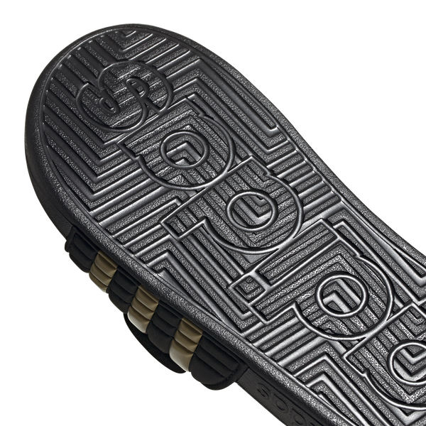 adidas Adissage Slides - Men's - Core Black/Gold Metallic/Core Black - Image 9