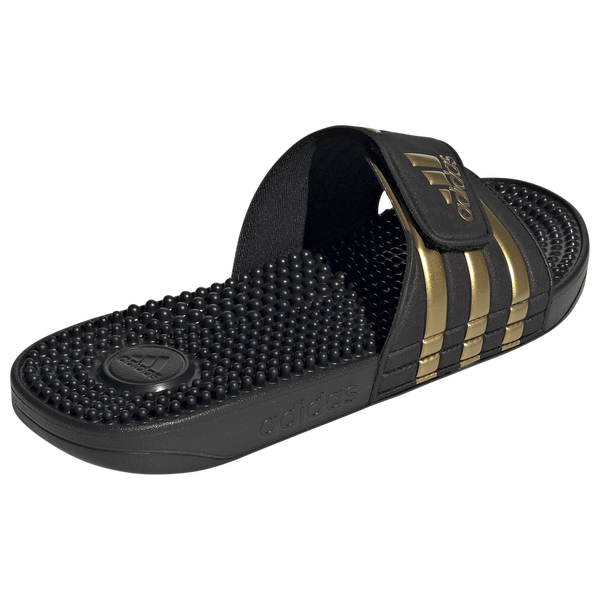 adidas Adissage Slides - Men's - Core Black/Gold Metallic/Core Black - Image 13