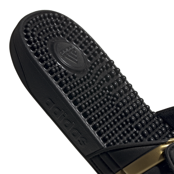 adidas Adissage Slides - Men's - Core Black/Gold Metallic/Core Black - Image 17