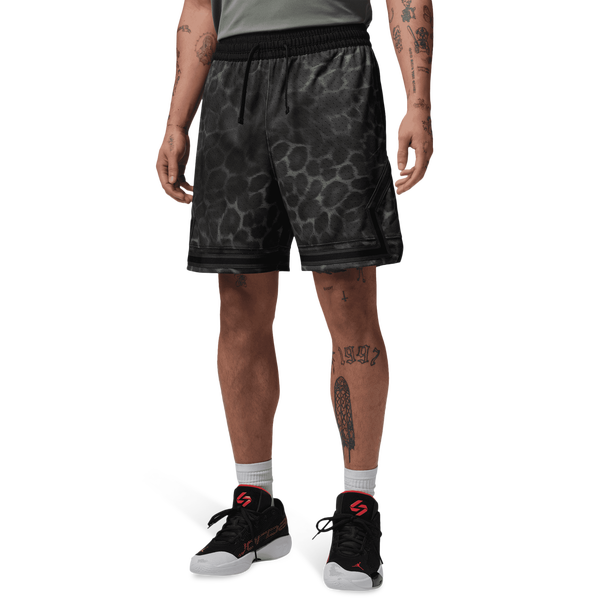 Jordan Dri-FIT SPT AOP Diamond Shorts - Men's - Black/Gray - Image 5