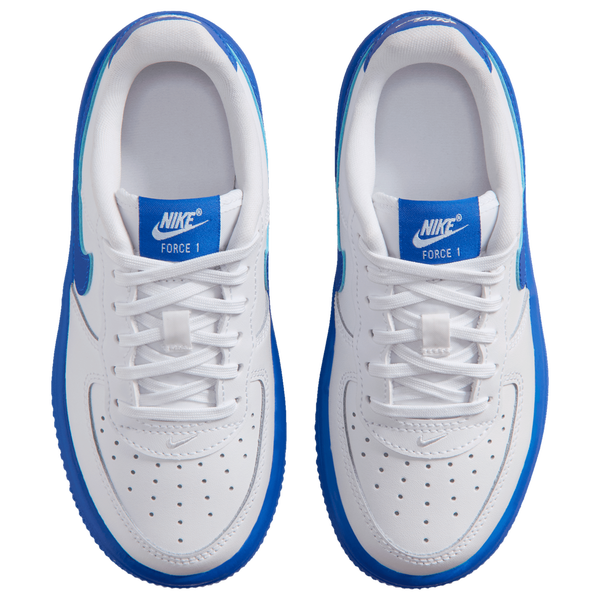 Nike Air Force 1 Low Lace - Boys' Preschool - White/Game Royal - Image 4