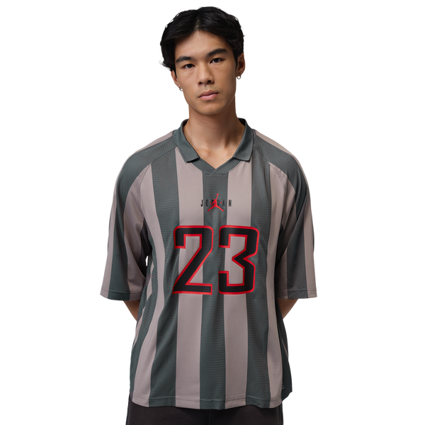 Jordan Brooklyn Terrace Short Sleeve Top - Men's - Enigma Stone/University Red/Iron Grey