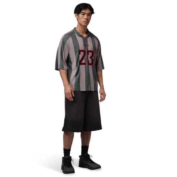 Jordan Brooklyn Terrace Short Sleeve Top - Men's - Enigma Stone/University Red/Iron Grey - Image 4